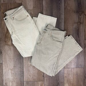 Lee Jeans Men's 38x29 Regular Fit Straight Leg Khaki Denim LOT of 2 Pants Casual